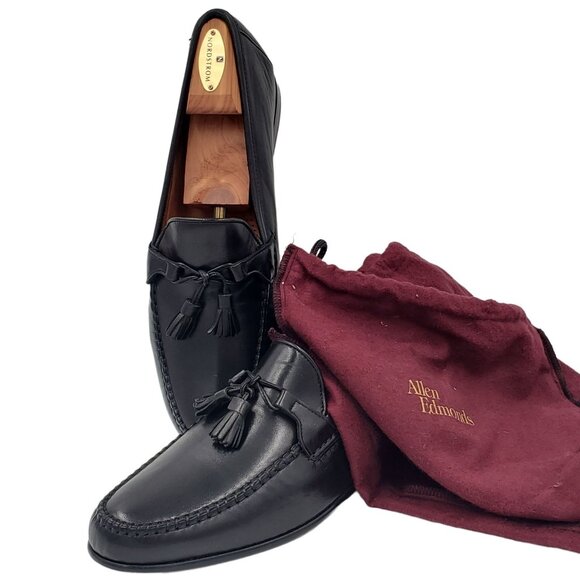 NEW Allen Edmonds Italy Dress Shoes Mens 12B Butter Soft Black Leather Loafers - Picture 12 of 14